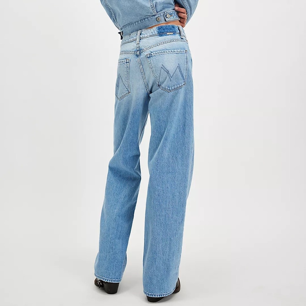 NEW $248 Mother Jeans The Dodger Button Hover Cuff Funk N’ Flair Blue sz 34 - Picture 3 of 11